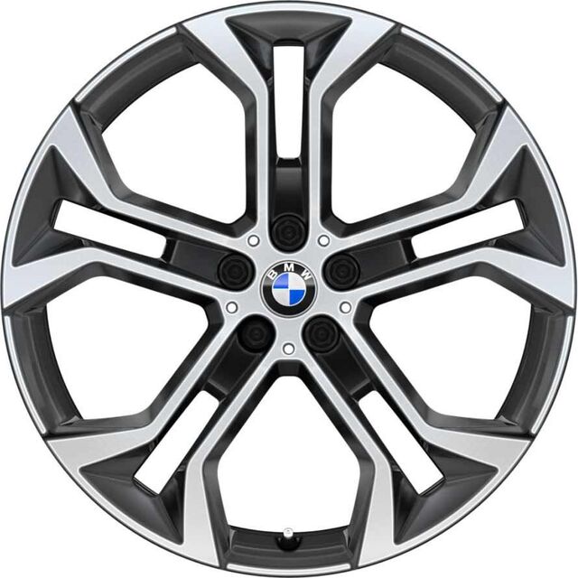 36116883761 - : BMW OEM 744 WHEEL IN ORBIT GREY W/ BURNISHED FACE 21" - FRONT for BMW: X5, X6 Image