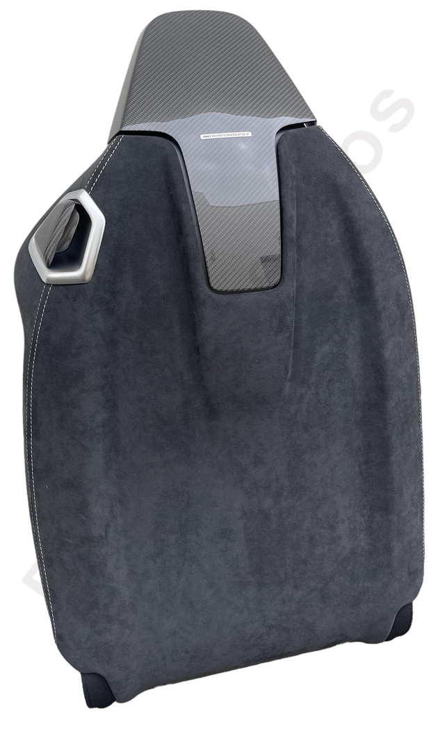 52105A40303 - : BMW OEM M PERFORMANCE REAR SEAT PANEL COVER IN GLOSS CARBON FIBER &amp; ALCANTARA for BMW: M2, M4, M8 Image