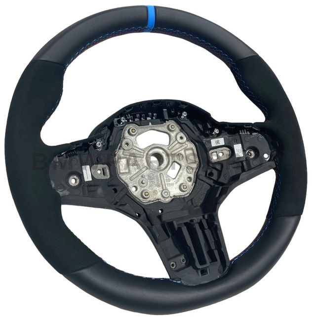 32302462910 - : BMW OEM M PERFORMANCE STEERING WHEEL - BLUE STRIPE for BMW: 230i, M3, M4 Image