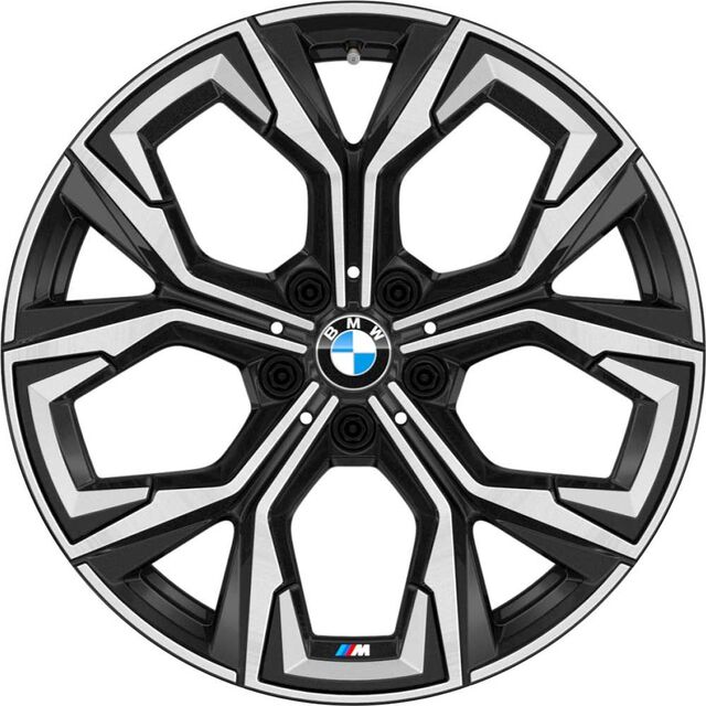 36118747306 - : BMW OEM 860M WHEEL IN MIDNIGHT GREY W/ SILVER INSERTS 19" - FRONT for BMW: 430i Gran Coupe, 430i xDrive Gran Coupe, i4, M440i Gran Coupe, M440i xDrive Gran Coupe Image