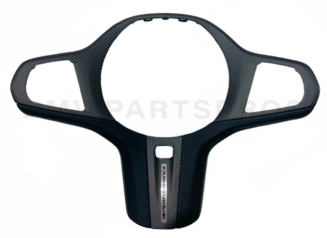 32302463596 - : BMW OEM M PERFORMANCE STEERING WHEEL TRIM IN MATTE CARBON FIBER W/ LEATHER for BMW: 230i, 430i, M2, M240i, M340i, M4, Z4 Image