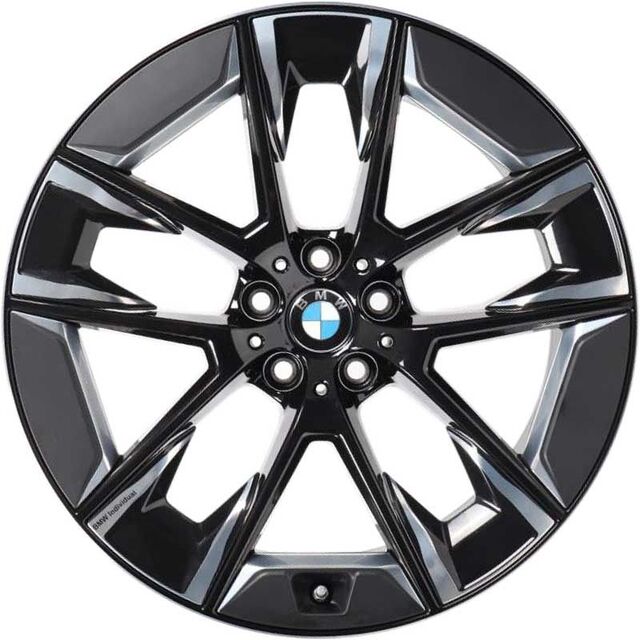 36115A06C36 - : BMW OEM 1001M WHEEL IN JET BLACK MATTE W/ BURNISHED FACE 20" - FRONT for BMW Image