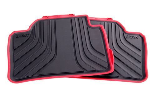 51472219803 - : BMW OEM SPORT LINE ALL-WEATHER FLOOR MATS - REAR for BMW: 320i, 320i xDrive, 328d, 328d xDrive, 328i, 328i xDrive, 330e, 330i, 330i xDrive, 335i, 335i xDrive, 340i, 340i xDrive Image