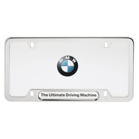 82112210416 - Exterior: The Ultimate Driving Machine Plate Frame for BMW: 128i, 135i, 135is, 228i, 228i xDrive, 230i, 230i xDrive, 320i, 320i xDrive, 328d, 328d xDrive, 328i, 328i xDrive, 330e, 330i, 330i GT xDrive, 330i xDrive, 335i, 335i GT xDrive, 335i xDrive, 335is, 340i, 340i GT xDrive, 340i xDrive, 428i, 428i xDrive, 430i, 430i xDrive, 435i, 435i xDrive, 440i, 440i xDrive, 528i, 528i xDrive, 530i, 530i xDrive, 535d, 535d xDrive, 535i, 535i xDrive, 540d xDrive, 540i, 540i xDrive, 550i, 550i xDrive, 640i, 640i Gran Coupe, 640i xDrive, 640i xDrive Gran Coupe, 640i xDrive Gran Turismo, 650i, 650i Gran Coupe, 650i xDrive, 650i xDrive Gran Coupe, 740i, 740i xDrive, 740Li, 740Li xDrive, 750i, 750i xDrive, 750Li, 750Li xDrive, 760Li, 840i, Alpina B6 xDrive Gran Coupe, Alpina B7, M2, M235i, M235i xDrive, M240i, M240i xDrive, M3, M340i, M4, M5, M550i xDrive, M6, M6 Gran Coupe, M760i xDrive, M8, X1, X2, X3, X4, X5, X6, X7, Z4 Image