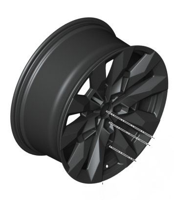 36115A6DE91 - : BMW OEM 917M WHEEL IN MATTE BLACK 21" for BMW Image