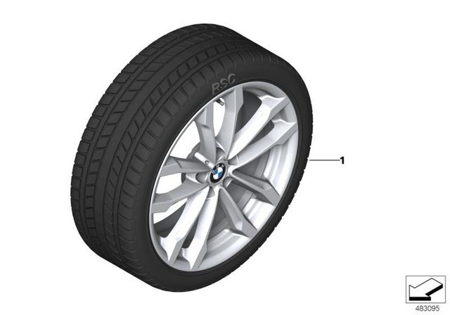 36110003058 - : BMW OEM 691 WINTER WHEEL &amp; TIRE 19" for BMW Image