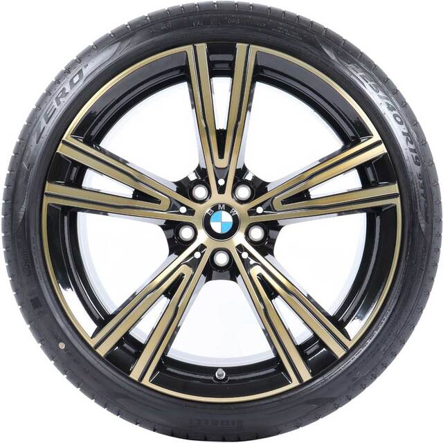 36115A2AED4 - : BMW OEM 793M SUMMER WHEEL AND TIRE SET IN NIGHT GOLD 19" for BMW: 330e, 330i, M340i Image