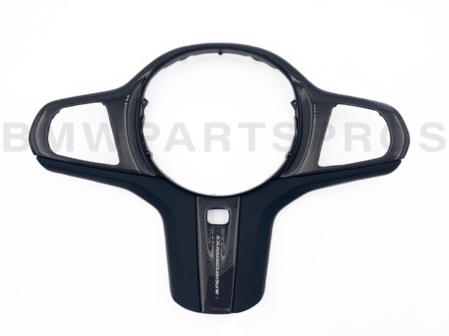 32302471439 - : BMW OEM M PERFORMANCE STEERING WHEEL TRIM IN LEATHER AND CARBON FIBER for BMW Image