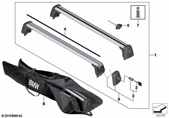82712466596 - : BMW OEM ROOF RACK - G22/G23/G82 M4 SERIES for BMW Image