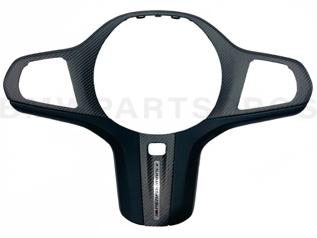 32302471441 - : BMW OEM M PERFORMANCE LEATHER &amp; CARBON FIBER STEERING WHEEL TRIM for BMW Image