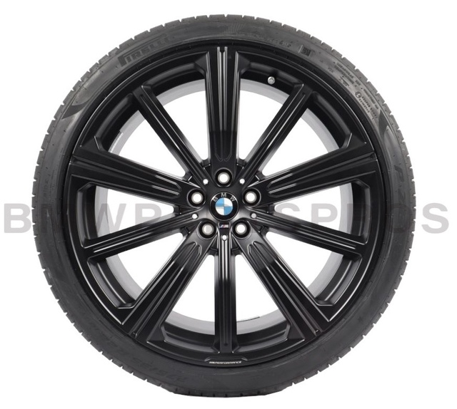 36112459621 - : BMW OEM 749M PERFORMANCE SUMMER WHEEL &amp; TIRE SET IN MATTE BLACK  22" for BMW: X6 Image