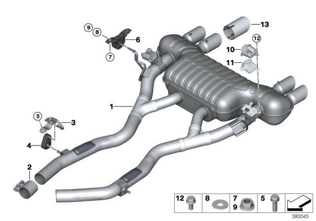 18308074086 - : BMW OEM M3/M4 CS REAR MUFFLER WITH EXHAUST FLAP for BMW: M4 Image