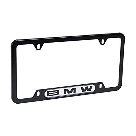82120010398 - Exterior: License Plate Frame - Black Stainless Steel for BMW: 128i, 135i, 135is, 228i, 228i xDrive, 230i, 230i xDrive, 320i, 320i xDrive, 328d, 328d xDrive, 328i, 328i xDrive, 330e, 330i, 330i GT xDrive, 330i xDrive, 335d, 335i, 335i GT xDrive, 335i xDrive, 335is, 340i, 340i GT xDrive, 340i xDrive, 428i, 428i xDrive, 430i, 430i Gran Coupe, 430i xDrive, 435i, 435i xDrive, 440i, 440i xDrive, 528i, 528i xDrive, 530i, 530i xDrive, 535d, 535d xDrive, 535i, 535i GT, 535i GT xDrive, 535i xDrive, 540d xDrive, 540i, 540i xDrive, 550i, 550i GT xDrive, 550i xDrive, 640i, 640i Gran Coupe, 640i xDrive, 640i xDrive Gran Coupe, 640i xDrive Gran Turismo, 650i, 650i Gran Coupe, 650i xDrive, 650i xDrive Gran Coupe, 740e xDrive, 740i, 740i xDrive, 740Li, 740Li xDrive, 750i, 750i xDrive, 750Li, 750Li xDrive, 760Li, 840i, 840i Gran Coupe, Alpina B6 xDrive Gran Coupe, Alpina B7, M2, M235i, M235i xDrive, M240i, M240i xDrive, M3, M340i, M4, M440i Gran Coupe, M5, M550i xDrive, M6, M6 Gran Coupe, M760i xDrive, M8, X1, X2, X3, X4, X5, X6, X7, Z4 Image