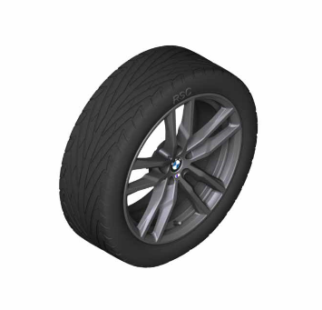 36112459596 - : BMW OEM 698M SUMMER WHEEL AND TIRE SET IN ORBIT GREY 19" for BMW Image