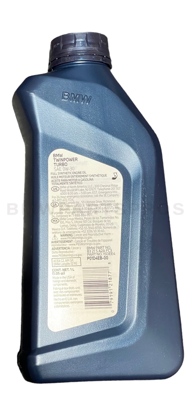 Bmw Oem Twinpower Turbo 0w-30 Engine Oil Diesel - 1 Liter 83-21-5-A2A ...