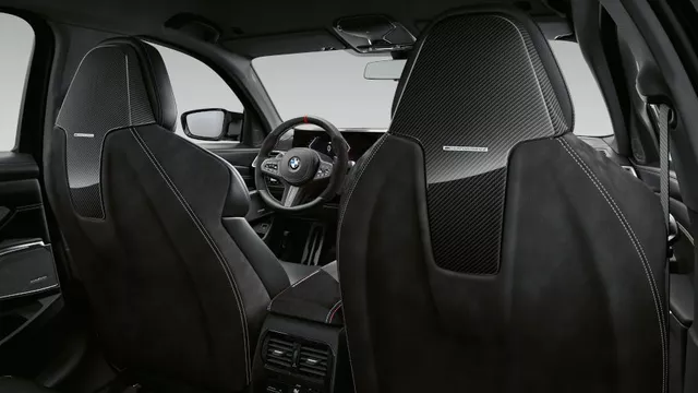 52105A40304 - : BMW OEM M PERFORMANCE GLOSS CARBON FIBER/ALCANTARA REAR SEAT BACK PAN SET for BMW Image