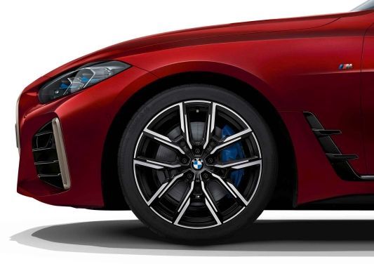 36115A45E16 - : BMW OEM 859M WINTER WHEEL AND TIRE IN JET BLACK W/ BURNISHED FACE 19" - REAR for BMW: 430i Gran Coupe, M440i Gran Coupe Image