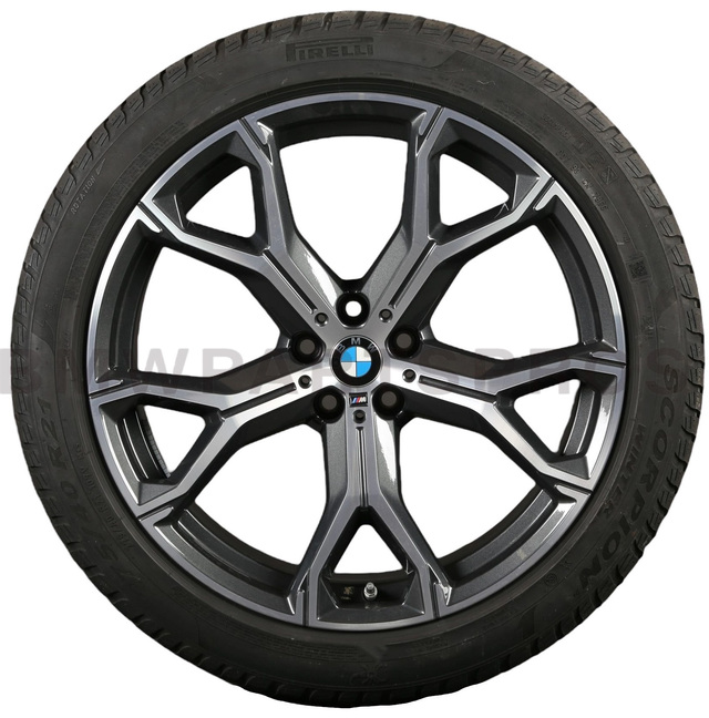36112471519 - : BMW OEM 741M WINTER WHEEL AND TIRE IN ORBIT GREY 21"- FRONT for BMW: X5 Image