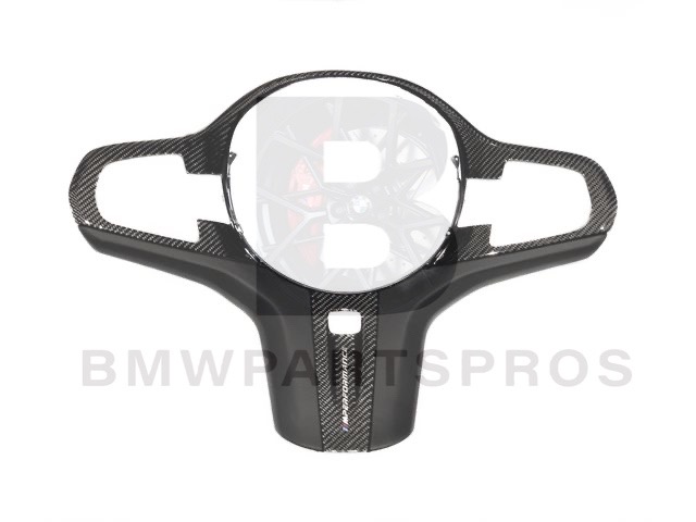 32302457717 - : BMW OEM M PERFORMANCE STEERING WHEEL TRIM IN CARBON FIBER AND LEATHER for BMW Image