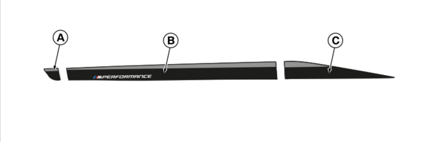 51145A30BB6 - : BMW OEM M PERFORMANCE FOIL APPLICATION SET IN FROZEN BLACK for BMW Image