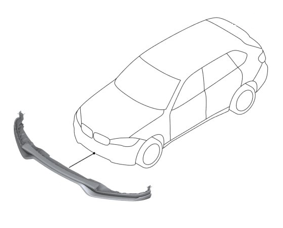 51192364672 - : BMW M PERFORMANCE MATTE BLACK FRONT LIP for BMW: X5 Image