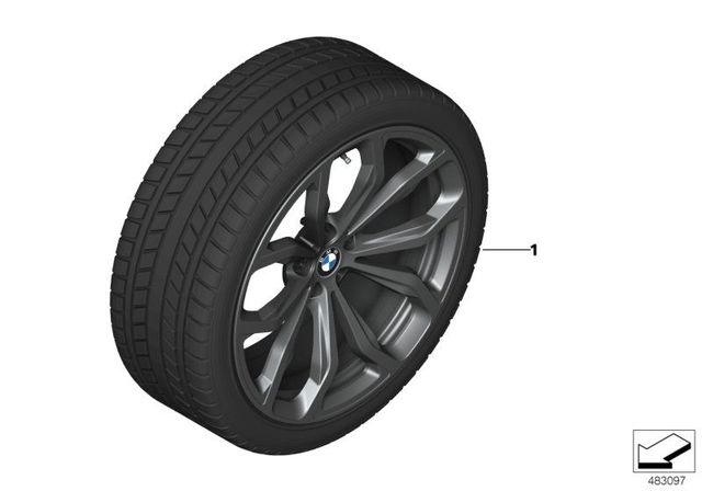 36110003063 - : BMW M PERFORMANCE 20 WINTER WHEEL &amp; TIRE 695 - BLACK for BMW Image