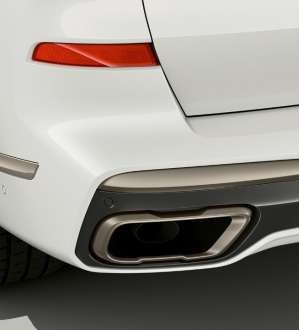 51128093095 - : BMW OEM CERIUM GREY EXHAUST TRIM, LEFT - 50iX ENGINE for BMW: X5, X7 Image