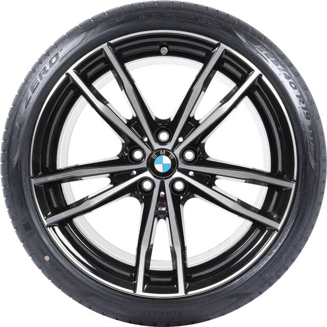 36115A4FFB9 - : BMW OEM 791M SUMMER WHEEL AND TIRE SET IN JET BLACK W/ BURNISHED FACE 19" for BMW Image