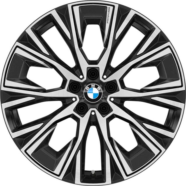 36108747310 - : BMW OEM 826i WHEEL IN MIDNIGHT GREY W/ SILVER INSERTS 20" - FRONT for BMW: 430i Gran Coupe, 430i xDrive Gran Coupe, M440i Gran Coupe, M440i xDrive Gran Coupe Image