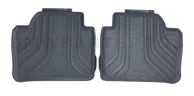 51472219802 - : BMW OEM BASIC LINE ALL-WEATHER FLOOR MATS - REAR for BMW: 320i, 320i xDrive, 328d, 328d xDrive, 328i, 328i xDrive, 330e, 330i, 330i xDrive, 335i, 335i xDrive, 340i, 340i xDrive Image