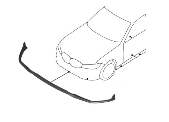 51192455832 - : BMW OEM M PERFORMANCE FRONT ATTACHMENT IN HIGH GLOSS BLACK for BMW: 330e, 330i, M340i Image