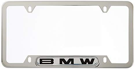 82120010395 - Exterior: License Plate Frame, Stainless Steel for BMW: 128i, 135i, 135is, 228i, 228i xDrive, 230i, 230i xDrive, 320i, 320i xDrive, 328d, 328d xDrive, 328i, 328i xDrive, 330e, 330i, 330i GT xDrive, 330i xDrive, 335d, 335i, 335i GT xDrive, 335i xDrive, 335is, 340i, 340i GT xDrive, 340i xDrive, 428i, 428i xDrive, 430i, 430i Gran Coupe, 430i xDrive, 435i, 435i xDrive, 440i, 440i xDrive, 528i, 528i xDrive, 530i, 530i xDrive, 535d, 535d xDrive, 535i, 535i GT, 535i GT xDrive, 535i xDrive, 540d xDrive, 540i, 540i xDrive, 550i, 550i GT xDrive, 550i xDrive, 640i, 640i Gran Coupe, 640i xDrive, 640i xDrive Gran Coupe, 640i xDrive Gran Turismo, 650i, 650i Gran Coupe, 650i xDrive, 650i xDrive Gran Coupe, 740e xDrive, 740i, 740i xDrive, 740Li, 740Li xDrive, 750i, 750i xDrive, 750Li, 750Li xDrive, 760Li, 840i, 840i Gran Coupe, Alpina B6 xDrive Gran Coupe, Alpina B7, M2, M235i, M235i xDrive, M240i, M240i xDrive, M3, M340i, M4, M440i Gran Coupe, M5, M550i xDrive, M6, M6 Gran Coupe, M760i xDrive, M8, X1, X2, X3, X4, X5, X6, X7, Z4 Image