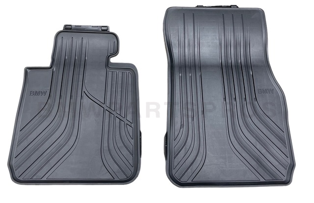 51472219799 - : BMW OEM BASIS LINE ALL-WEATHER FLOOR MATS - FRONT for BMW: 320i, 320i xDrive, 328d, 328d xDrive, 328i, 328i xDrive, 330e, 330i, 330i GT xDrive, 335i, 335i GT xDrive, 335i xDrive, 340i, 340i GT xDrive Image
