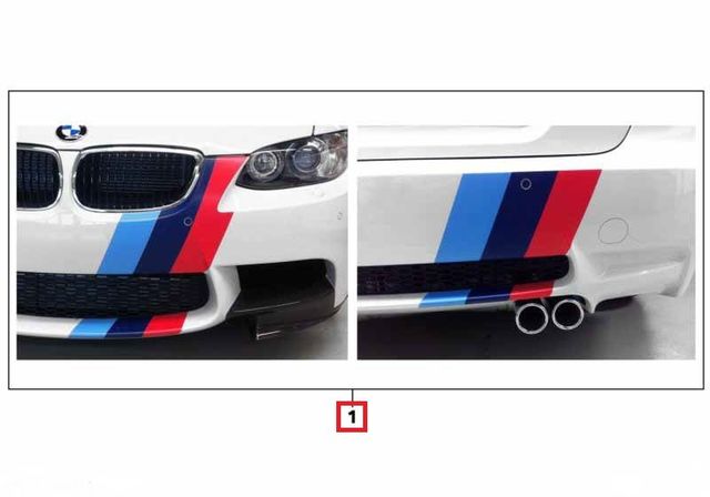 51142338025 - : BMW M PERFORMANCE TRI-COLOR STRIPE DECAL FILMS for BMW Image