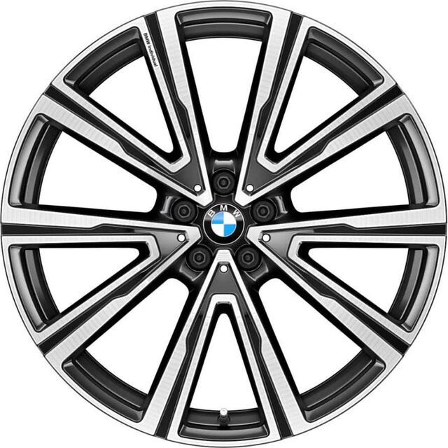 36118072000 - : BMW OEM 746i INDIVIDUAL WHEEL IN ORBIT GREY W/ BURNISHED FACE 22" - FRONT for BMW Image