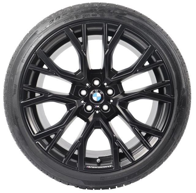 36115A13AA7 - : BMW OEM 809M PERFORMANCE SUMMER WHEEL AND TIRE SET IN MATTE BLACK 21"/22" for BMW Image