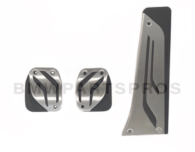 35002232276 - : BMW OEM M PERFORMANCE STAINLESS STEEL PEDAL COVERS - MANUAL/DCT for BMW: 228i, 228i xDrive, 230i, 230i xDrive, 320i, 320i xDrive, 328d, 328d xDrive, 328i, 328i xDrive, 330e, 330i, 330i GT xDrive, 330i xDrive, 335i, 335i xDrive, 340i, 340i GT xDrive, 340i xDrive, 428i, 428i xDrive, 430i, 430i Gran Coupe, 430i xDrive, 435i, 435i xDrive, 440i, 440i xDrive, 528i, 528i xDrive, 530i, 530i xDrive, 535d, 535d xDrive, 535i, 535i xDrive, 540d xDrive, 540i, 540i xDrive, 550i, 550i xDrive, 640i, 640i Gran Coupe, 640i xDrive, 640i xDrive Gran Coupe, 640i xDrive Gran Turismo, 650i, 650i Gran Coupe, 650i xDrive, 650i xDrive Gran Coupe, 740e xDrive, 740i, 740i xDrive, 740Li, 740Li xDrive, 750i, 750i xDrive, 750Li, 750Li xDrive, 760Li, Alpina B6 xDrive Gran Coupe, Alpina B7, M2, M235i, M235i xDrive, M240i, M240i xDrive, M3, M340i, M4, M5, M550i xDrive, M6, M760i xDrive, X3, X4, X5, X6, X7 Image
