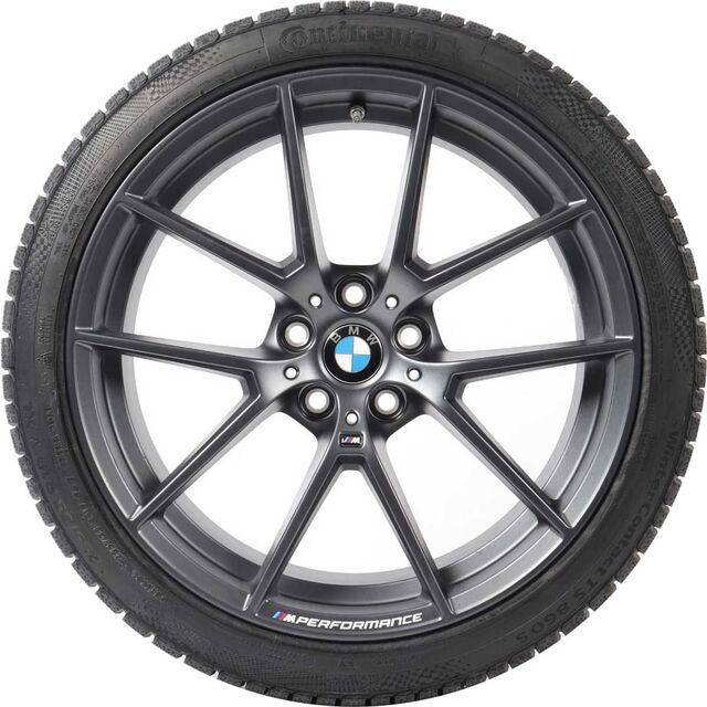 36115A23FE3 - : BMW OEM 898M PERFORMANCE WINTER WHEEL AND TIRE IN FROZEN GUNMETAL 19" - REAR for BMW: 330e, 330i, M340i Image