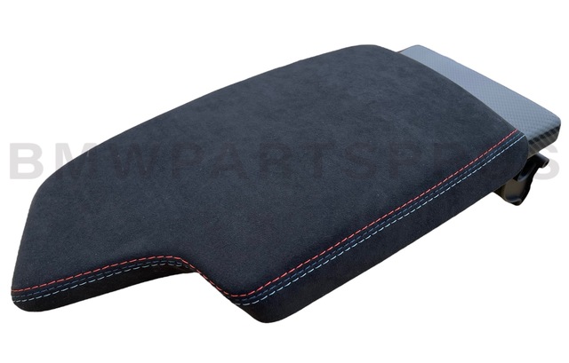 51162405919 - : BMW OEM M PERFORMANCE ARMREST IN GLOSS CARBON FIBER/ALCANTARA for BMW: M3, M4 Image