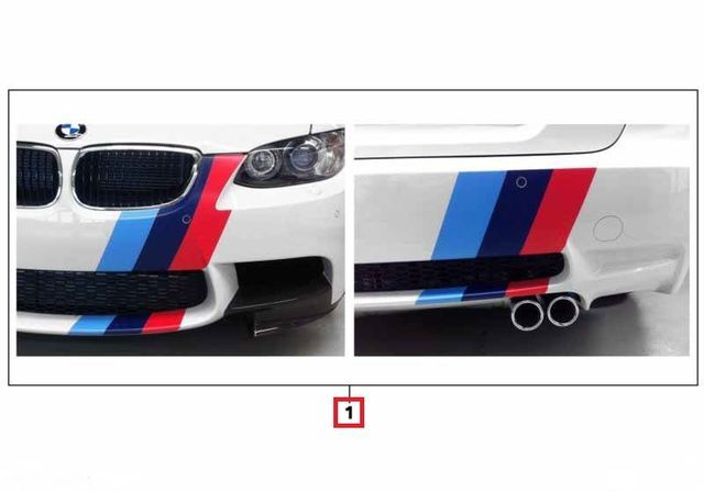 51142339311 - : BMW M PERFORMANCE TRI-COLOR STRIPE DECAL FILMS for BMW Image
