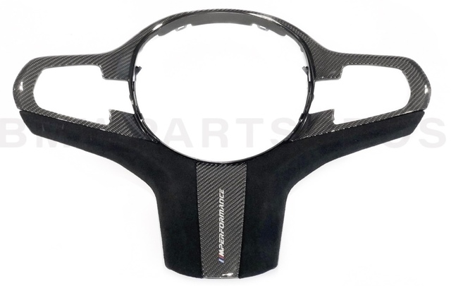 32302456084 - : BMW OEM M PERFORMANCE STEERING WHEEL TRIM IN CARBON FIBER AND ALCANTARA for BMW: 530i, 540i, M550i xDrive Image