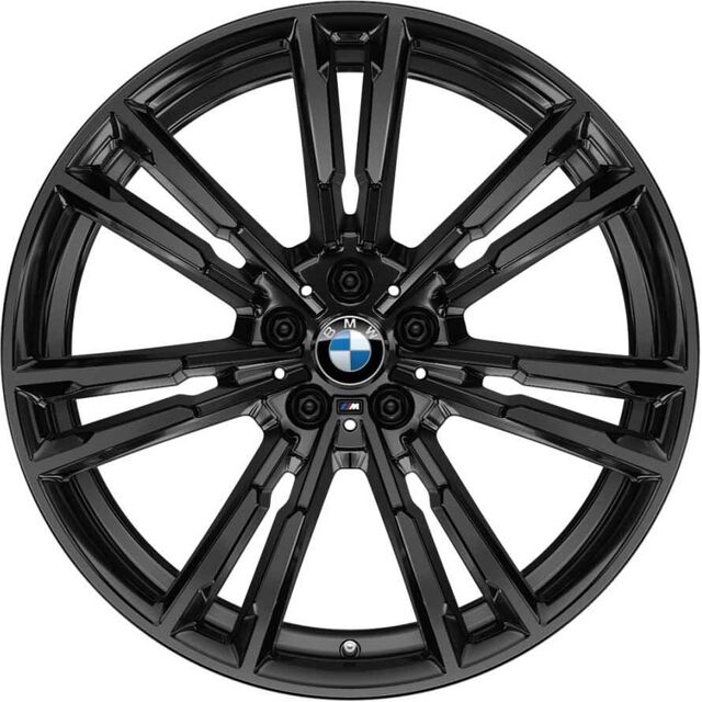 36118073979 - : BMW OEM 706M DOUBLE SPOKE WHEEL IN JET BLACK 20" - REAR for BMW: 530e, 530e xDrive, 530i, 530i xDrive, 540d xDrive, 540i, 540i xDrive, M5, M550i xDrive Image