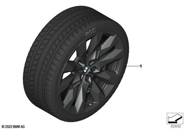 36115A66192 - : BMW OEM 917M WINTER WHEEL AND TIRE IN MATTE BLACK 21" for BMW Image
