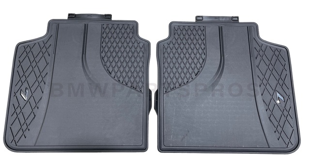 51472444038 - : BMW OEM ALL-WEATHER BLACK FLOOR MATS - REAR for BMW: 740i, 740i xDrive, 750i xDrive, M2, M760i xDrive Image