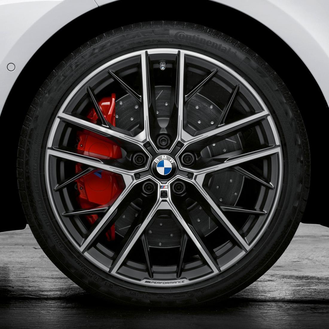 36110077825 - : BMW 19" M PERFORMANCE SUMMER WHEEL &amp; TIRE SET 555M - MATTE BLACK for BMW Image
