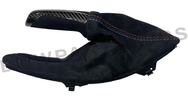 34402358363 - : BMW OEM M PERFORMANCE PARKING BRAKE HANDLE IN CARBON FIBER/ALCANTARA for BMW: M3, M4 Image