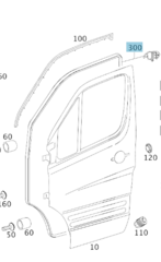 9066976098MERCEDESBENZ - Unclassified: Surround Weather-Strip for Mercedes-Benz: Sprinter 2500, Sprinter 3500 Image