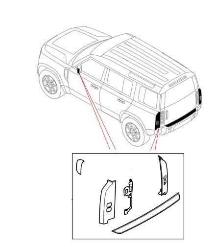 VPLEP0536 - Exterior: Chequer Body Protection Kit for Land Rover: Defender 110, Defender 130, Defender 90 Image