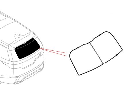 VPLRS0364 - Interior: Sunshade - Rear Tailgate for Land-Rover Image