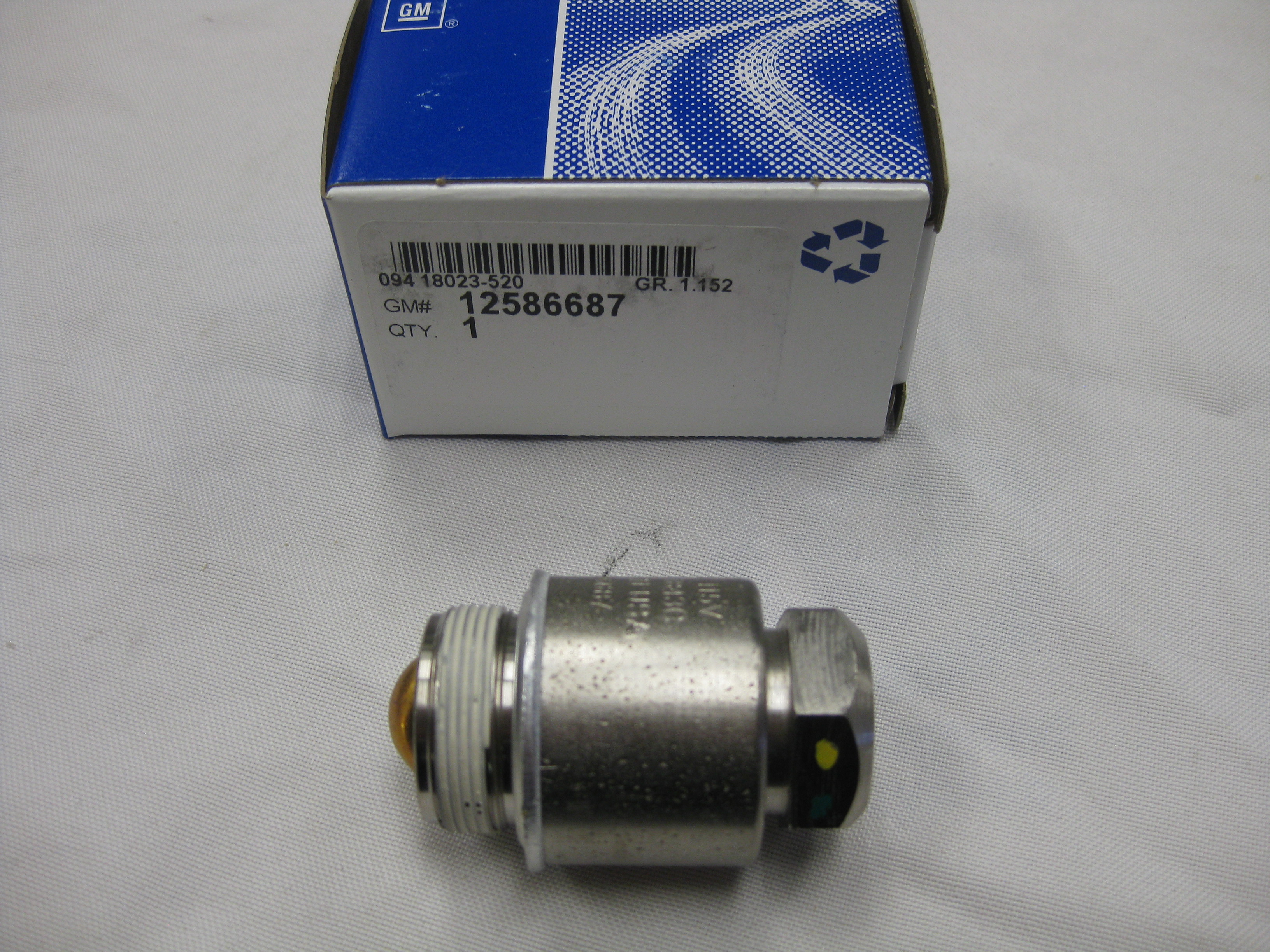 12586687 - Cooling System: Block Heater for Buick: Encore GX, Envision | Cadillac: CT4, CT5, CTS, Escalade, Escalade ESV, XT4, XT5, XT6 | Chevrolet: Blazer, Camaro, Colorado, Equinox, Express 2500, Express 3500, Malibu, Silverado 1500, Silverado 1500 LTD, Silverado 2500 HD, Silverado 3500 HD, Suburban, Tahoe, Trailblazer, Traverse, Trax | GMC: Acadia, Canyon, Savana 2500, Savana 3500, Sierra 1500, Sierra 1500 Limited, Sierra 2500 HD, Sierra 3500 HD, Terrain, Yukon, Yukon XL Image